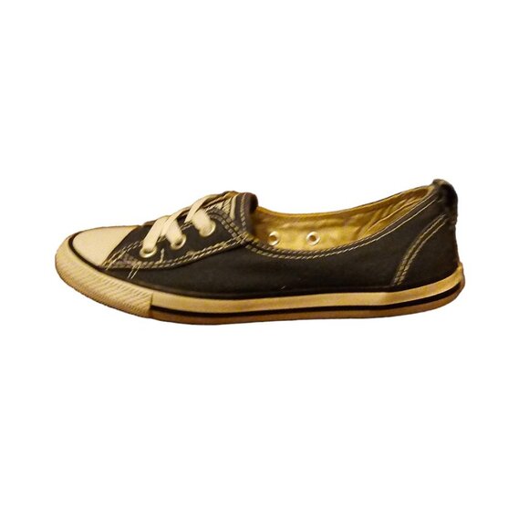 Womens Navy Blue Chuck Taylor Ballet Lace Low Shoes by Converse - Picture 1 of 8